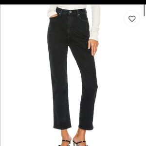 AGOLDE Riley high rise straight crop black